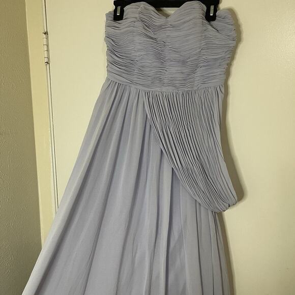 Ted Baker FINELLA One shoulder maxi bridesmaid dress chiffon light blue gown 2 - Picture 7 of 12